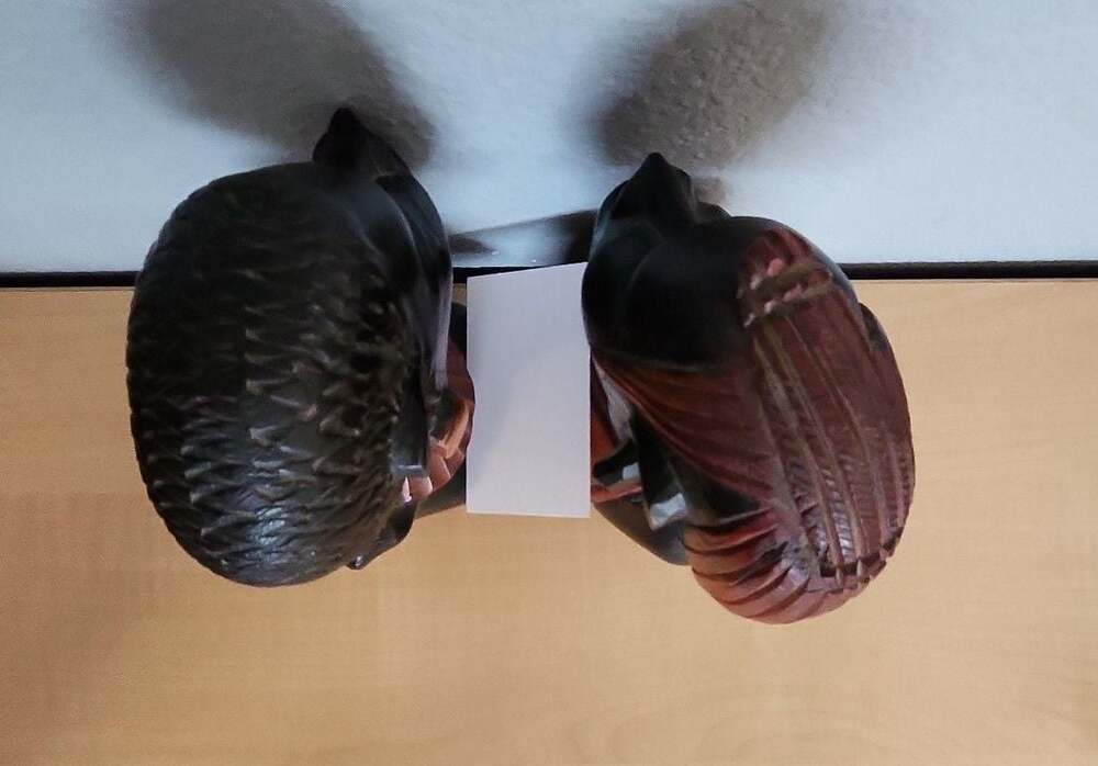 Vintage Hand Carved African Tribal Statues HEAVY Bookends! - Picture 4 of 6